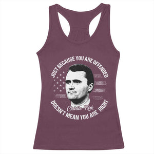 Charlie Kirk Racerback Tank Top Free Speech Retro USA Flag TS10 Maroon Print Your Wear