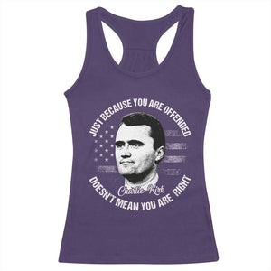 Charlie Kirk Racerback Tank Top Free Speech Retro USA Flag TS10 Purple Print Your Wear