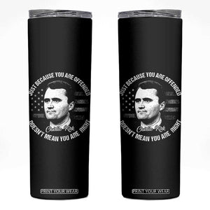 Charlie Kirk Skinny Tumbler Free Speech Retro USA Flag TS10 Black Print Your Wear