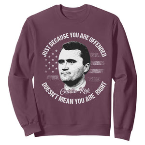 Charlie Kirk Sweatshirt Free Speech Retro USA Flag TS10 Maroon Print Your Wear