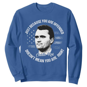 Charlie Kirk Sweatshirt Free Speech Retro USA Flag TS10 Royal Blue Print Your Wear