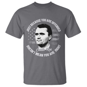 Charlie Kirk T Shirt Free Speech Retro USA Flag TS10 Charcoal Print Your Wear