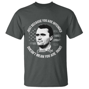 Charlie Kirk T Shirt Free Speech Retro USA Flag TS10 Dark Heather Print Your Wear