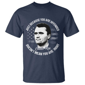 Charlie Kirk T Shirt Free Speech Retro USA Flag TS10 Navy Print Your Wear