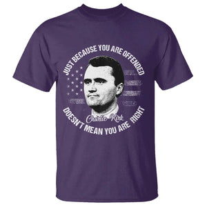 Charlie Kirk T Shirt Free Speech Retro USA Flag TS10 Purple Print Your Wear