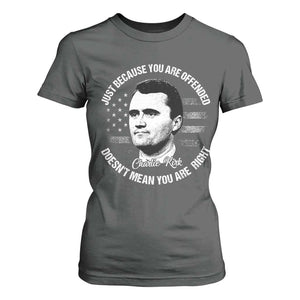 Charlie Kirk T Shirt For Women Free Speech Retro USA Flag TS10 Dark Heather Print Your Wear