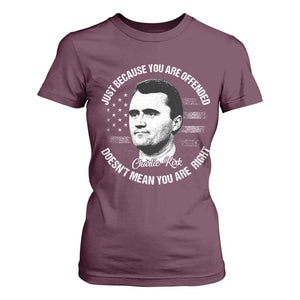 Charlie Kirk T Shirt For Women Free Speech Retro USA Flag TS10 Maroon Print Your Wear