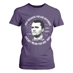 Charlie Kirk T Shirt For Women Free Speech Retro USA Flag TS10 Purple Print Your Wear