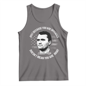 Charlie Kirk Tank Top Free Speech Retro USA Flag TS10 Deep Heather Print Your Wear