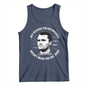 Charlie Kirk Tank Top Free Speech Retro USA Flag TS10 Navy Print Your Wear