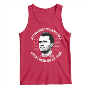 Charlie Kirk Tank Top Free Speech Retro USA Flag TS10 Red Print Your Wear