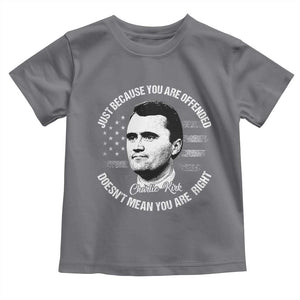 Charlie Kirk Toddler T Shirt Free Speech Retro USA Flag TS10 Charcoal Print Your Wear