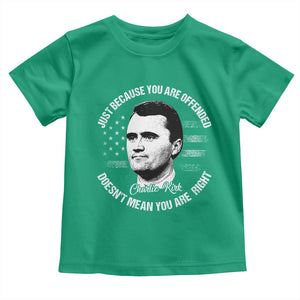Charlie Kirk Toddler T Shirt Free Speech Retro USA Flag TS10 Irish Green Print Your Wear