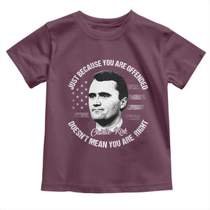 Charlie Kirk Toddler T Shirt Free Speech Retro USA Flag TS10 Maroon Print Your Wear
