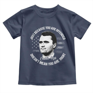 Charlie Kirk Toddler T Shirt Free Speech Retro USA Flag TS10 Navy Print Your Wear