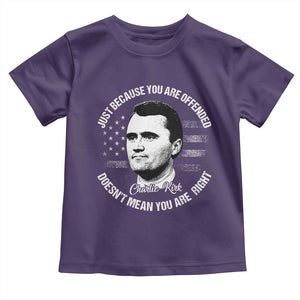 Charlie Kirk Toddler T Shirt Free Speech Retro USA Flag TS10 Purple Print Your Wear