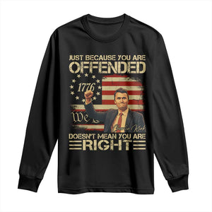 Charlie Kirk Memorial Long Sleeve Shirt Freedom Commemorative USA Flag Tribute TS10 Black Print Your Wear