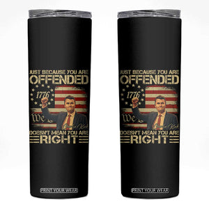 Charlie Kirk Memorial Skinny Tumbler Freedom Commemorative USA Flag Tribute TS10 Black Print Your Wear