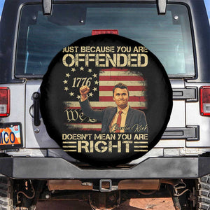 Charlie Kirk Memorial Spare Tire Cover Freedom Commemorative USA Flag Tribute TS10 No hole Black Print Your Wear