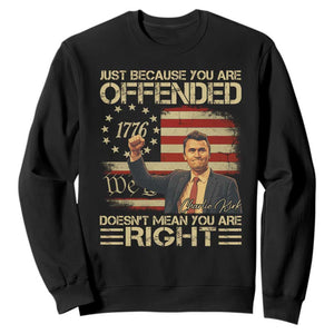 Charlie Kirk Memorial Sweatshirt Freedom Commemorative USA Flag Tribute TS10 Black Print Your Wear