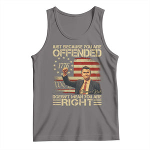 Charlie Kirk Memorial Tank Top Freedom Commemorative USA Flag Tribute TS10 Deep Heather Print Your Wear