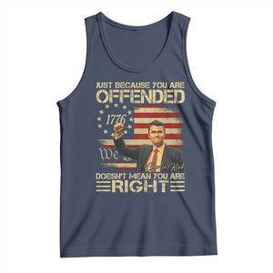 Charlie Kirk Memorial Tank Top Freedom Commemorative USA Flag Tribute TS10 Navy Print Your Wear