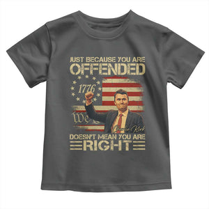 Charlie Kirk Memorial Toddler T Shirt Freedom Commemorative USA Flag Tribute TS10 Dark Heather Print Your Wear