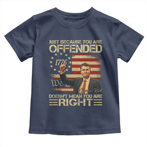 Charlie Kirk Memorial Toddler T Shirt Freedom Commemorative USA Flag Tribute TS10 Navy Print Your Wear