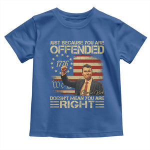 Charlie Kirk Memorial Toddler T Shirt Freedom Commemorative USA Flag Tribute TS10 Royal Blue Print Your Wear