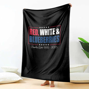 Red White Blueberries Throw Blanket Charlie Kirk Inspired Patriotic Memorial Freedom TS10 Print Your Wear