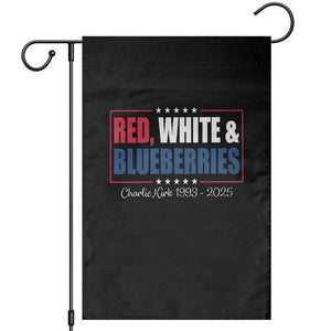 Red White Blueberries Garden Flag Charlie Kirk Inspired Patriotic Memorial Freedom TS10 Black Print Your Wear