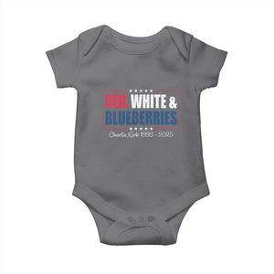Red White Blueberries Baby Onesie Charlie Kirk Inspired Patriotic Memorial Freedom TS10 Charcoal Print Your Wear
