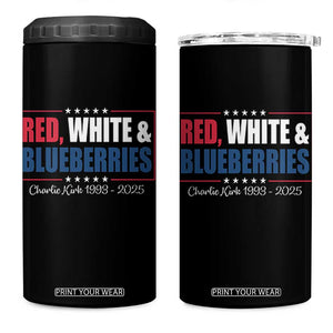 Red White Blueberries 4 in 1 Can Cooler Tumbler Charlie Kirk Inspired Patriotic Memorial Freedom TS10 One Size: 16 oz Black Print Your Wear
