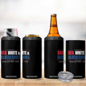 Red White Blueberries 4 in 1 Can Cooler Tumbler Charlie Kirk Inspired Patriotic Memorial Freedom TS10 Print Your Wear