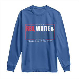 Red White Blueberries Long Sleeve Shirt Charlie Kirk Inspired Patriotic Memorial Freedom TS10 Royal Blue Print Your Wear