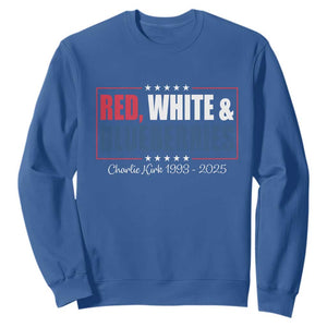 Red White Blueberries Sweatshirt Charlie Kirk Inspired Patriotic Memorial Freedom TS10 Royal Blue Print Your Wear