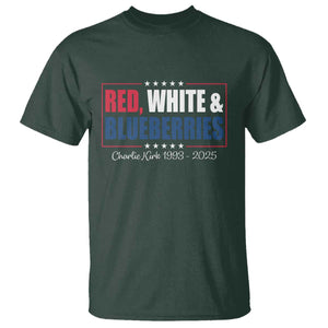 Red White Blueberries T Shirt Charlie Kirk Inspired Patriotic Memorial Freedom TS10 Dark Forest Green Print Your Wear