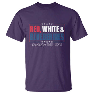 Red White Blueberries T Shirt Charlie Kirk Inspired Patriotic Memorial Freedom TS10 Purple Print Your Wear