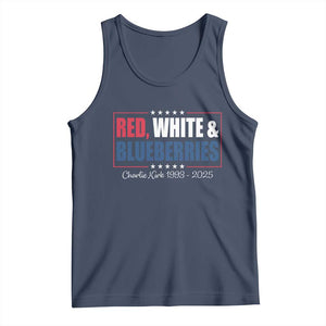 Red White Blueberries Tank Top Charlie Kirk Inspired Patriotic Memorial Freedom TS10 Navy Print Your Wear