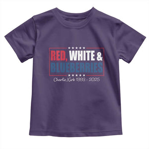 Red White Blueberries Toddler T Shirt Charlie Kirk Inspired Patriotic Memorial Freedom TS10 Purple Print Your Wear
