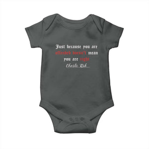 Charlie Kirk Baby Onesie True Patriot Tribute Freedom Conservative Supporter TS10 Dark Heather Print Your Wear