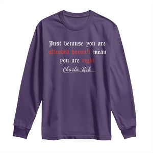 Charlie Kirk Long Sleeve Shirt True Patriot Tribute Freedom Conservative Supporter TS10 Purple Print Your Wear