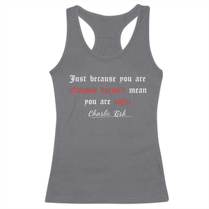 Charlie Kirk Racerback Tank Top True Patriot Tribute Freedom Conservative Supporter TS10 Charcoal Print Your Wear