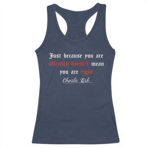 Charlie Kirk Racerback Tank Top True Patriot Tribute Freedom Conservative Supporter TS10 Navy Print Your Wear