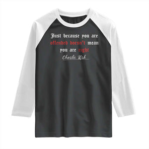 Charlie Kirk Raglan Shirt True Patriot Tribute Freedom Conservative Supporter TS10 Black White Print Your Wear