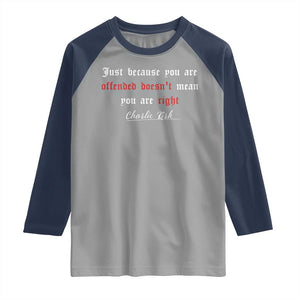 Charlie Kirk Raglan Shirt True Patriot Tribute Freedom Conservative Supporter TS10 Sport Gray Navy Print Your Wear