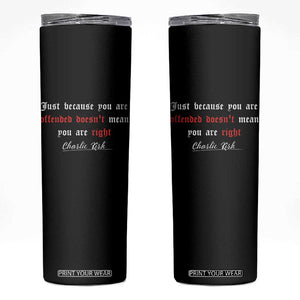 Charlie Kirk Skinny Tumbler True Patriot Tribute Freedom Conservative Supporter TS10 Black Print Your Wear
