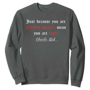 Charlie Kirk Sweatshirt True Patriot Tribute Freedom Conservative Supporter TS10 Dark Heather Print Your Wear