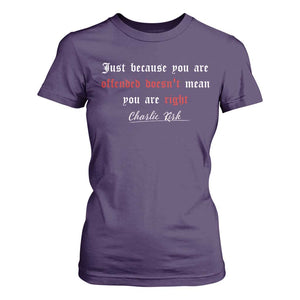Charlie Kirk T Shirt For Women True Patriot Tribute Freedom Conservative Supporter TS10 Purple Print Your Wear