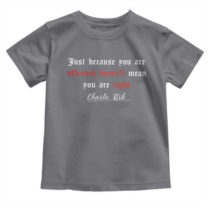 Charlie Kirk Toddler T Shirt True Patriot Tribute Freedom Conservative Supporter TS10 Charcoal Print Your Wear